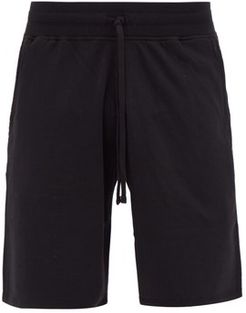 Logo-patch Cotton-terry Shorts - Mens - Black
