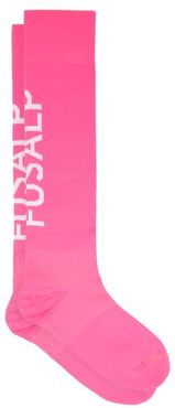 Pop Logo-jacquard Technical-jersey Socks - Womens - Pink