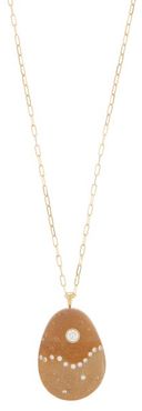Creative Diamond & 18kt Gold Necklace - Womens - Brown