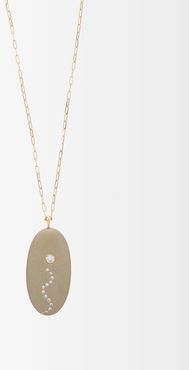 Trickle Diamond & 18kt Gold Necklace - Womens - Light Grey