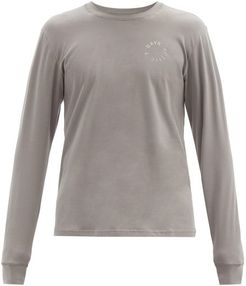 Logo-print Cotton-blend Long-sleeved T-shirt - Mens - Grey