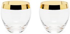 Set Of Two Gabriel 24kt Gilded-edge Glasses - Gold Multi