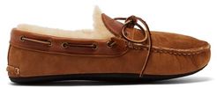 Fireside Suede And Shearling Slippers - Mens - Brown
