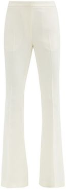 Tailored Wool-blend Flared Trousers - Womens - Ivory