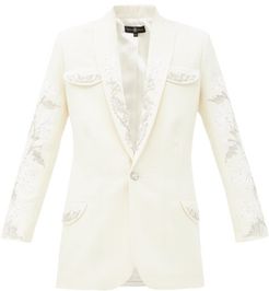 Crystal-embellished Single-breasted Wool Jacket - Womens - Ivory