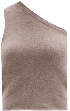 No.108 Asymmetric Stretch-cashmere Sweater - Womens - Mid Brown