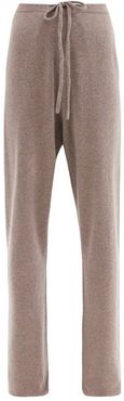 No.142 Run Stretch-cashmere Wide-leg Track Pants - Womens - Mid Brown