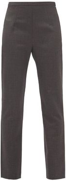 Saze Check Wool Slim-leg Trousers - Womens - Grey