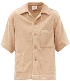 Boxy Cotton Terry-toweling Shirt - Womens - Tan