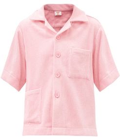 Boxy Cotton Terry-toweling Shirt - Womens - Light Pink