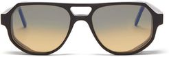 Asmara Explorer D-frame Acetate Sunglasses - Mens - Navy Multi