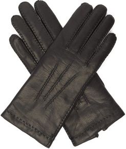 Cashmere-lined Leather Gloves - Womens - Black