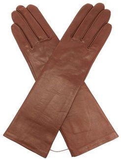 Célia Silk-lined Leather Gloves - Womens - Brown