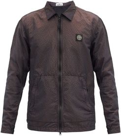 Logo-patch Shell-seersucker Overshirt - Mens - Navy