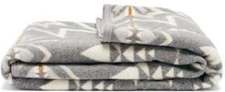 Plains Napped Wool-blend Blanket - Grey Print