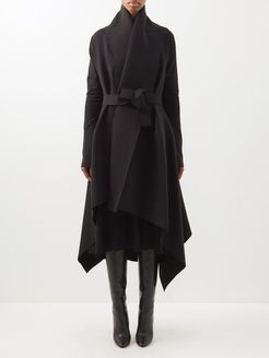 Blanket Asymmetric Cotton-blend Jersey Coat - Womens - Black