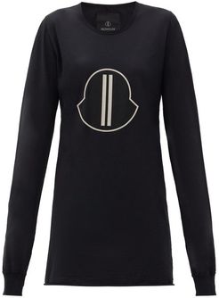 Logo-print Cotton-jersey Long-sleeved T-shirt - Womens - Black
