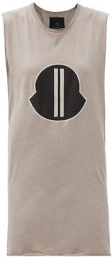 Logo-print Cotton-jersey Tank Top - Womens - Brown