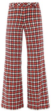 Kipling Wool-blend Lochcarron Flared Trousers - Womens - Red Multi