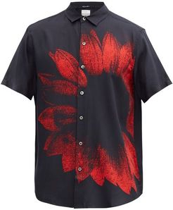 Dazed Floral-print Twill Shirt - Mens - Black