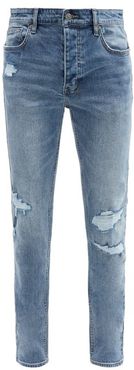 Chitch Runaway Distressed Slim-leg Jeans - Mens - Blue