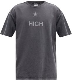 High-print Cotton-jersey T-shirt - Mens - Grey