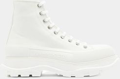 Tread Slick High-top Chunky-sole Canvas Trainers - Mens - White