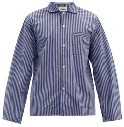 Striped Organic Cotton-poplin Pyjama Top - Mens - Navy/black