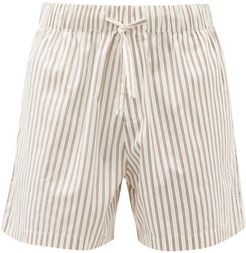 Drawstring-waist Cotton-poplin Pyjama Shorts - Mens - Cream Multi