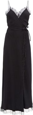 Jane Lace-trimmed Crepe Longline Dress - Womens - Black