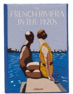 French Riviera Book Clutch - Womens - Blue Multi