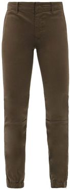 French Elasticated-cuff Slim-leg Trousers - Womens - Dark Brown