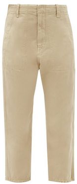 Luna Cotton-blend Drill Cropped Trousers - Womens - Beige