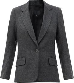 Humphrey Single-breasted Wool-blend Jacket - Womens - Dark Grey