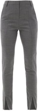 Auguste Slit-cuff Checked-twill Suit Trousers - Womens - Grey