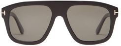 Thor Flat-top Acetate Sunglasses - Mens - Black