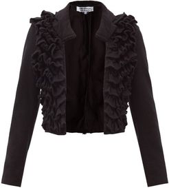 Ruffled Wool Jacket - Womens - Black