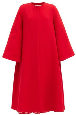 Alyena Single-breasted Crepe Opera Coat - Womens - Red