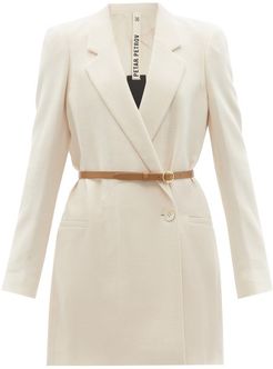 Juventa Double-breasted Belted Virgin-wool Jacket - Womens - Ivory