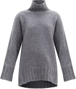 Kip Roll-neck Oversized Cashmere-blend Sweater - Womens - Grey