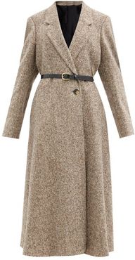 Mya Wool-blend Tweed Longline Coat - Womens - Grey Multi