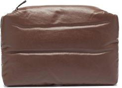 Oil Bi-colour Padded Canvas Pouch - Womens - Black Brown