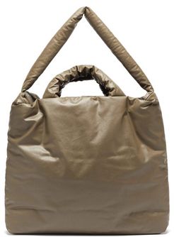 Oil Large Padded Cotton-blend Canvas Tote Bag - Womens - Khaki