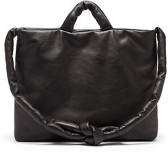 Messenger Padded Leather Tote Bag - Womens - Black