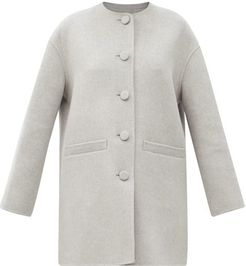 Dropped-shoulder Felted Wool-blend Jacket - Womens - Light Grey