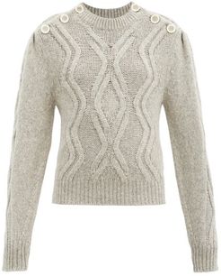 Devlyn Cable-knitted Alpaca-blend Sweater - Womens - Light Grey