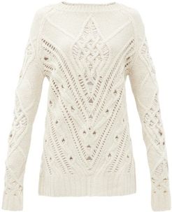 Gwendolyn Ladder And Cable-knit Sweater - Womens - Ivory