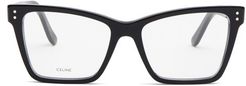 Rectangular Cat-eye Acetate Glasses - Womens - Black