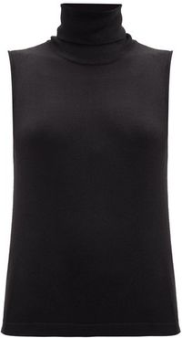 Becca Roll-neck Sleeveless Cashmere-blend Sweater - Womens - Black