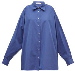 Gianluca Oversized Cotton-poplin Shirt - Womens - Blue